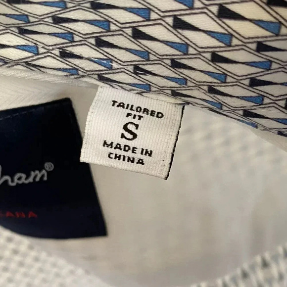 Robert Graham, Long Sleeve Button Down Shirt, Blue, White - Picture 7 of 9